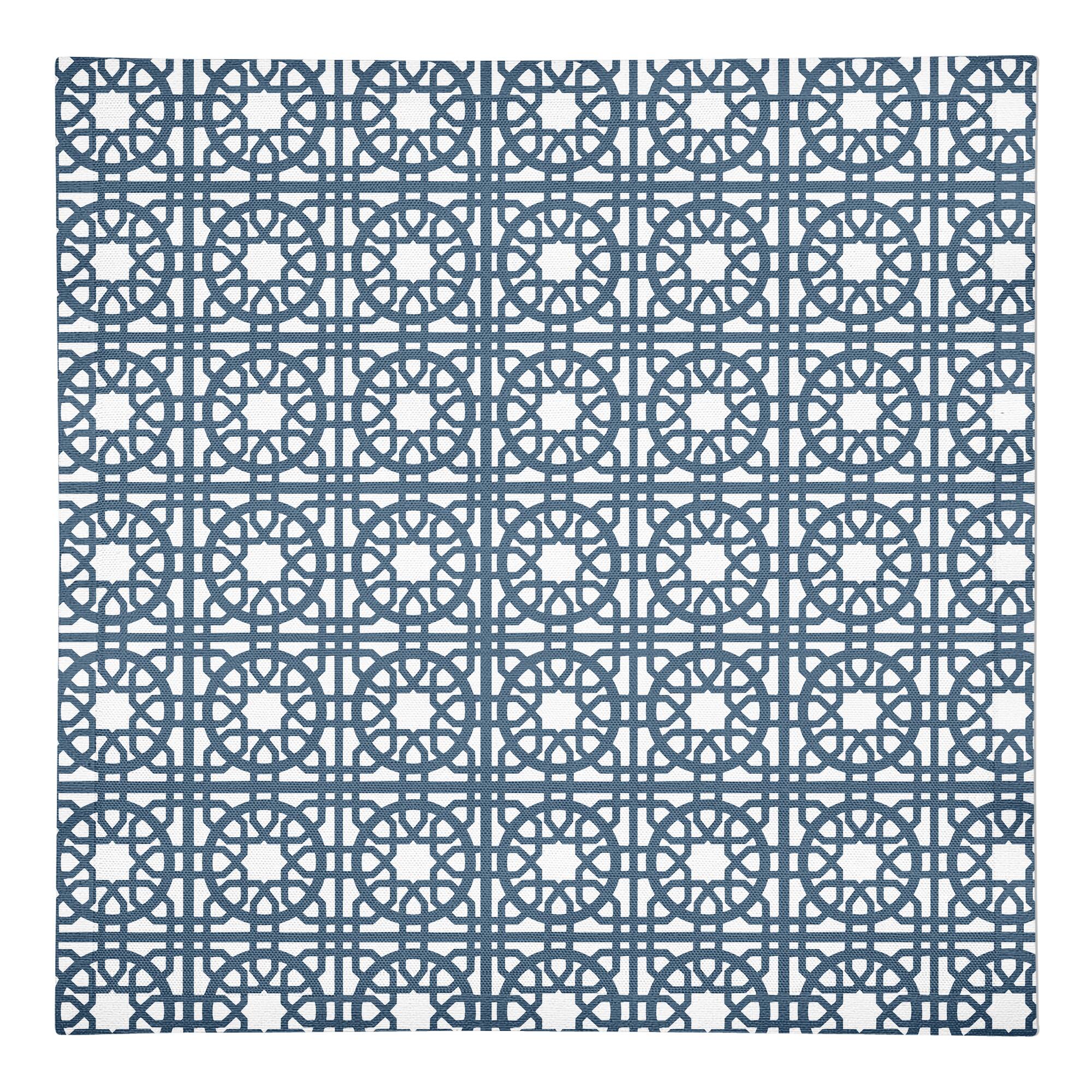 Blue Geo Tile 10" x 10" Cotton Twill Napkin